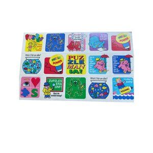 Vintage Highlights For Children Puzzle Mania Sticker Sheet Puzzle Power 8" x 5"